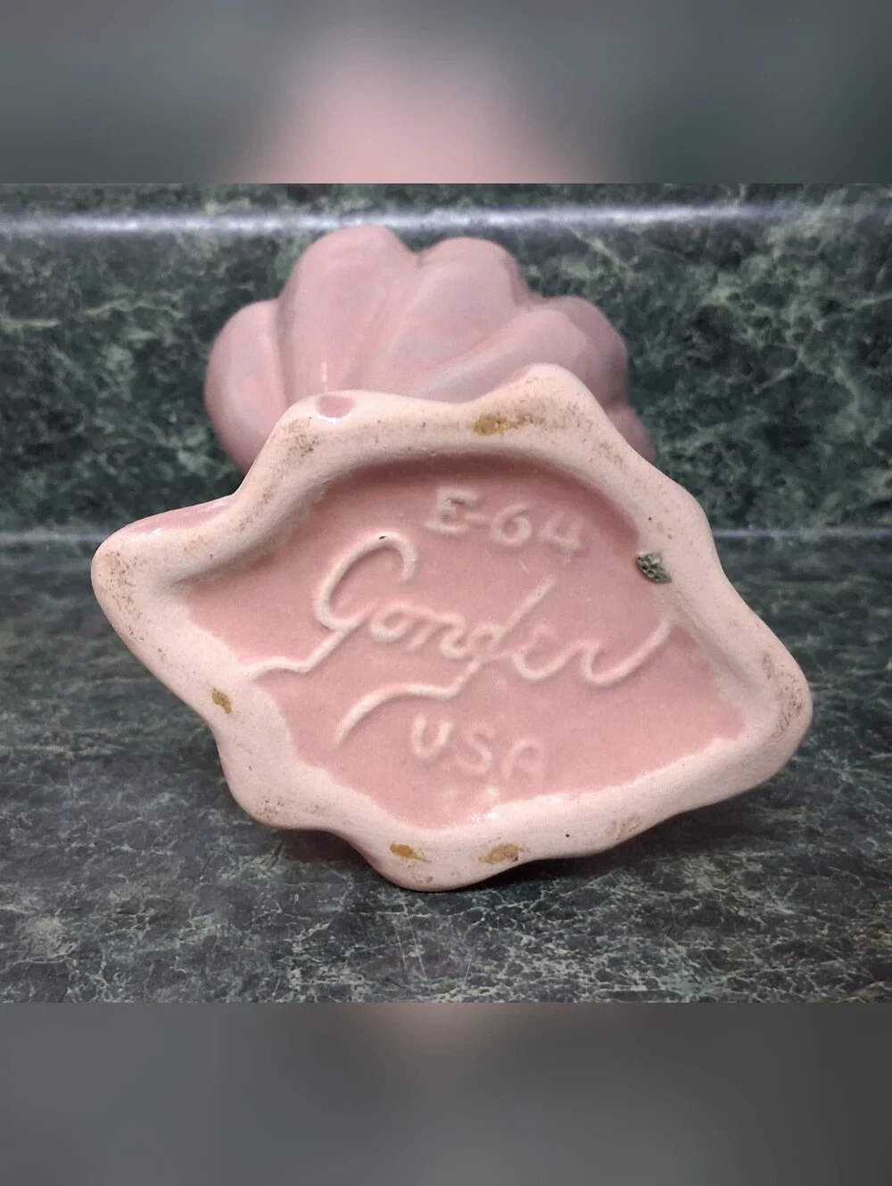 Vintage Gonder USA Pottery Vase Glossy Pink B-64